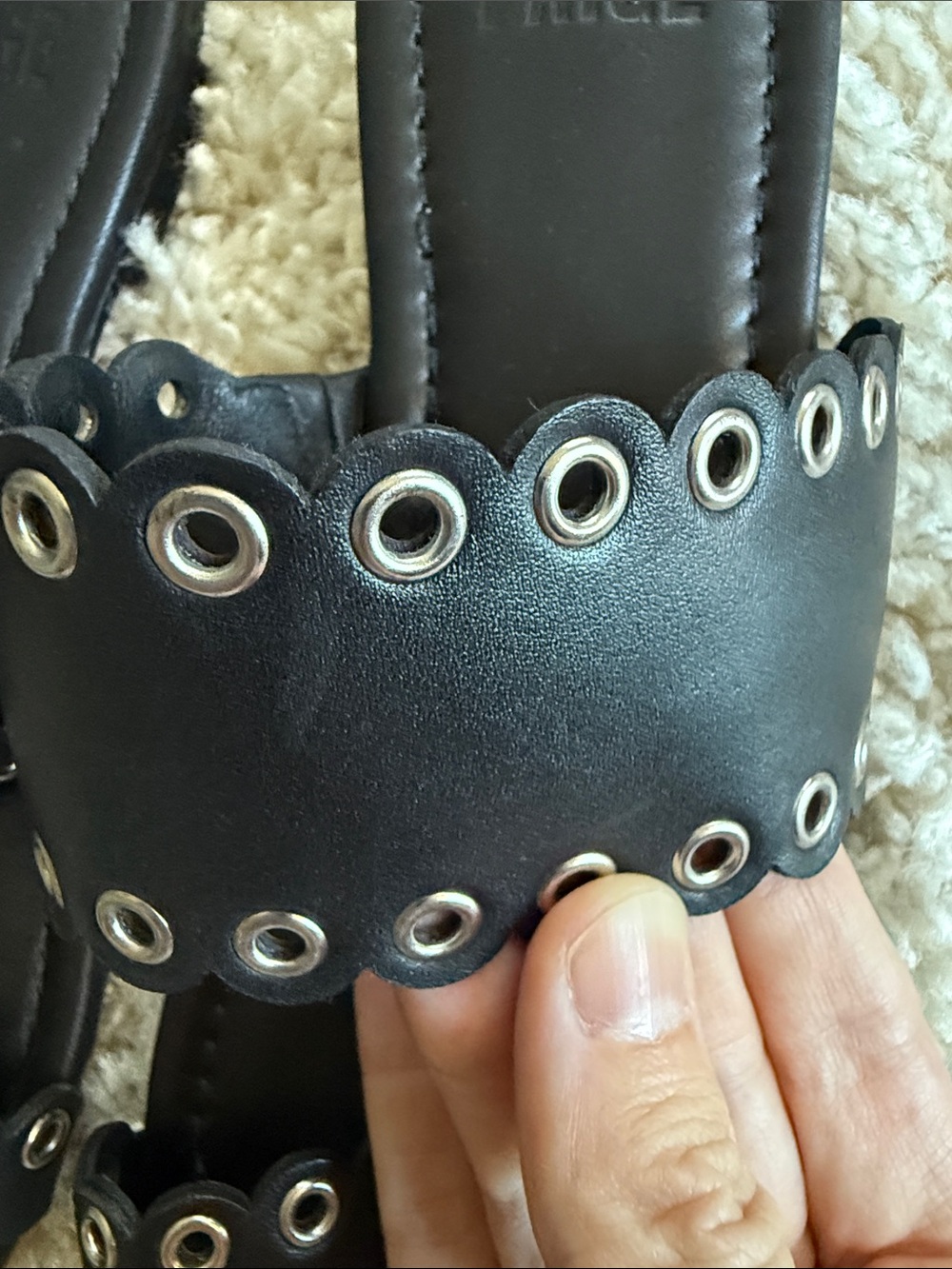 PAIGE Devyn Black Double-Strap Sandals - Picture 5 of 6